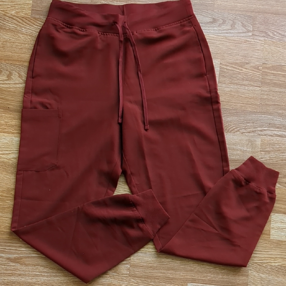 Women's Mandala Scrub Pants, Rust Autumn Fall Color, Size Small
